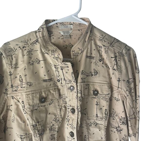 Christopher‎ & Banks Vintage Size Small Novelty Print Fall Rain Print Jacket - Picture 2 of 11